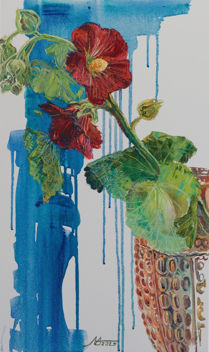 Impressionistic Still Life Oil Painting By Alona Lesnichenko, 12 X 20, October Lights, Original Artwork