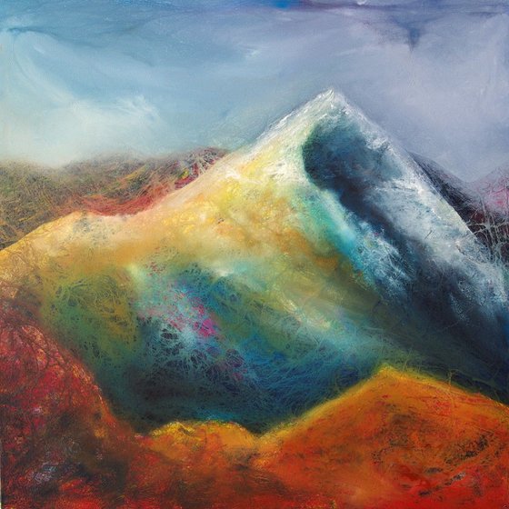 Beinn Alligin Top, textural modern Scottish mountain landscape