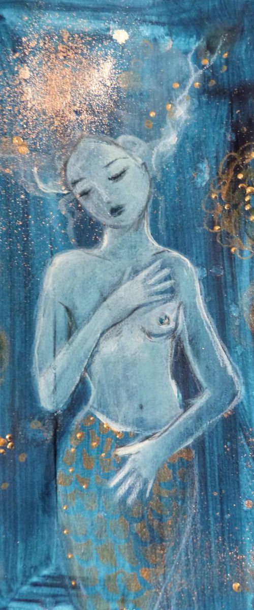 The soul of the waves on paper 21x15cm by Loetitia Pillault