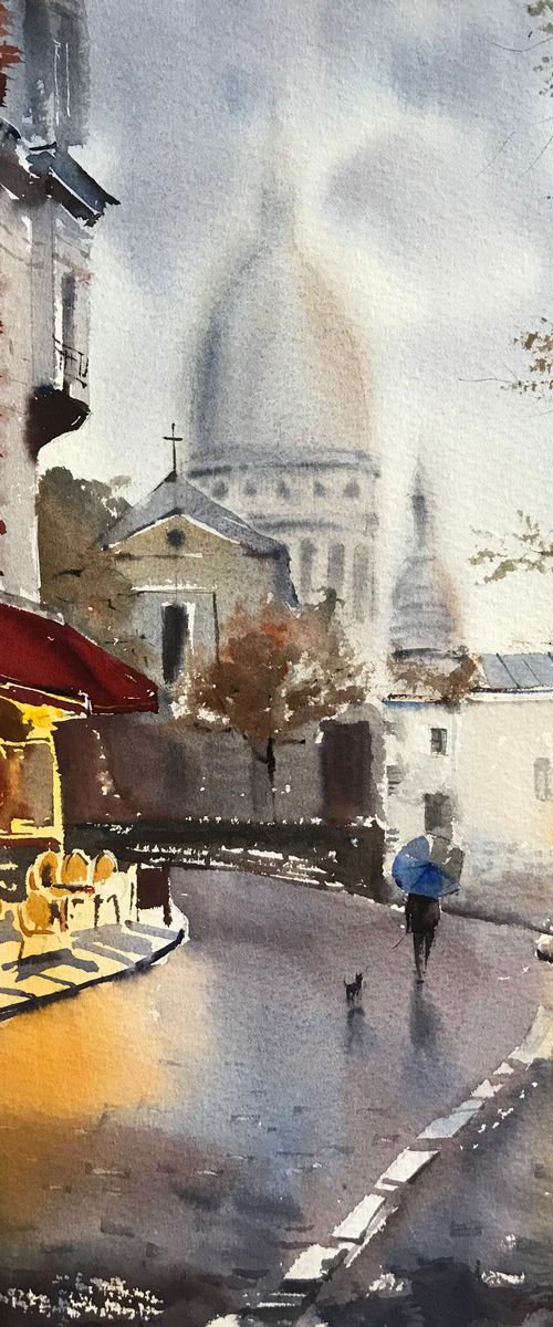 Cafe in Montmartre by Eugenia Gorbacheva