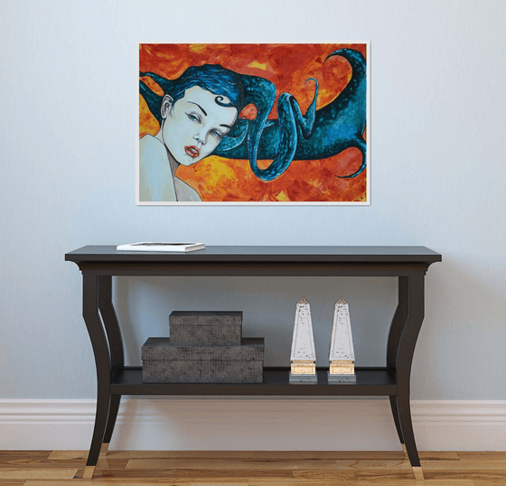 Split Hairs - Large Emotional Original Modern Abstract Art Painting Portrait