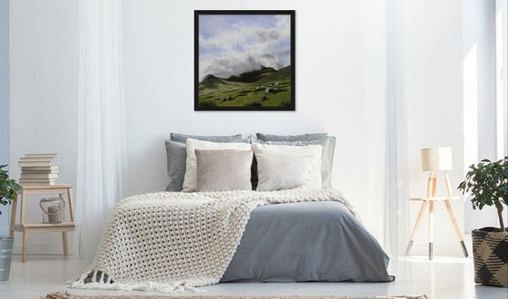 Sheep on a Snowdonia hillside