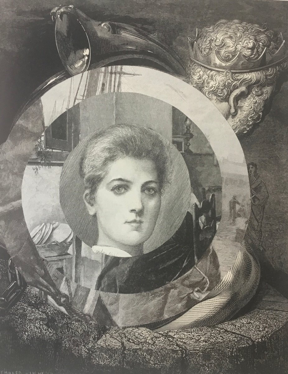 Surrealistic Portrait Collage By Tudor Evans, 8 X 10", Spiral 3, Original Artwork