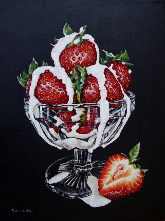Strawberries With Cream, Framed