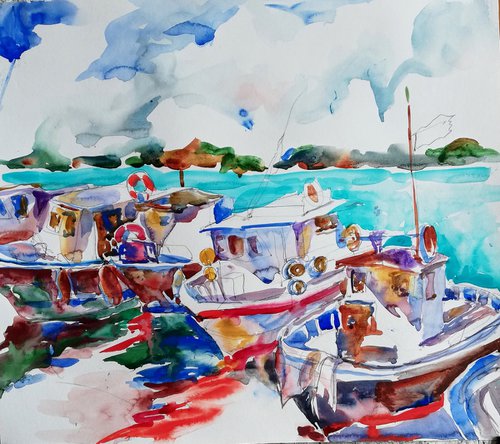 Greek Harbor by Jelena Djokic