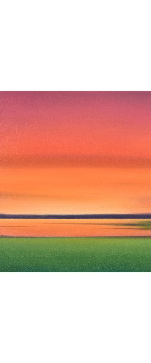 Vibrant Evening Sky - Colorful Abstract Landscape by Suzanne Vaughan