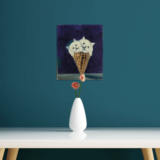 Double Dip Cat Cream Cone