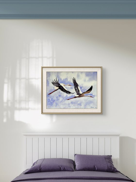 Strok Heron Wader Ardea Hern