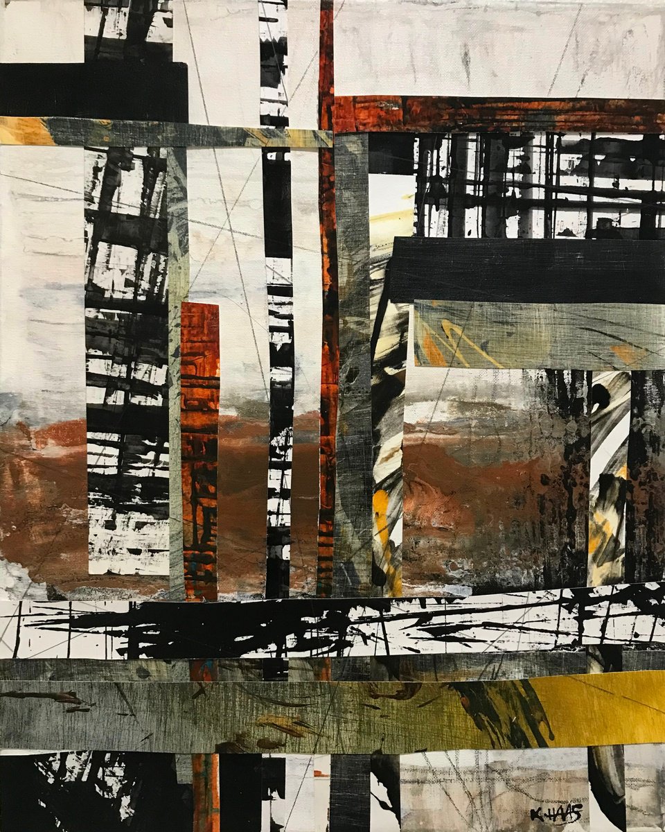 Abstract Collage By Kris Haas, 16 X 20", Seems Like, Original Artwork