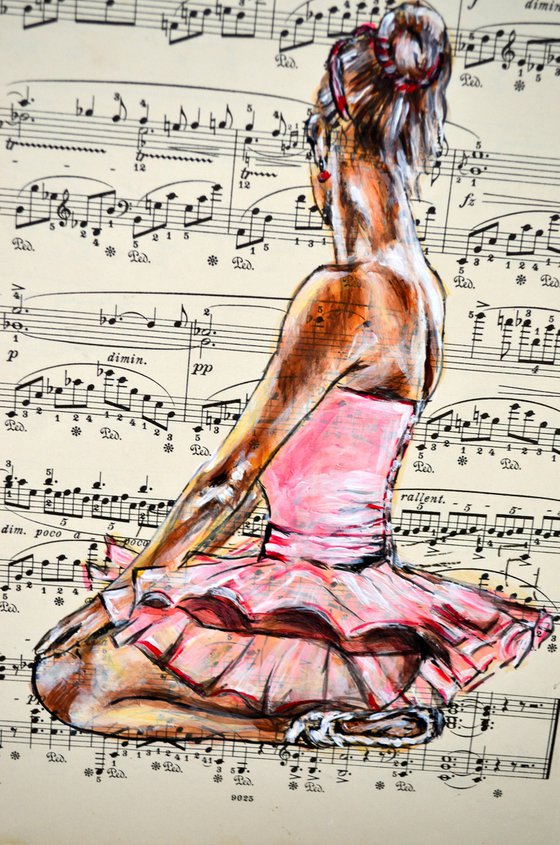 Ballerina L- Vintage Music Page, GIFT idea