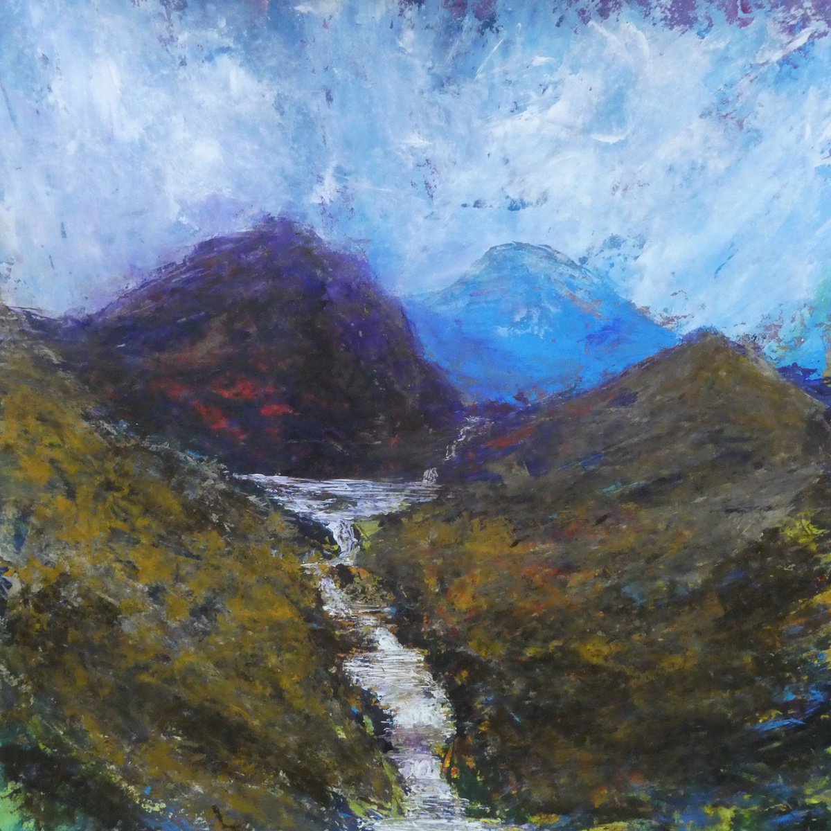  Snowdonia Falls By Oconnart, 17 X 17, Artwork For Sale On Artfinder