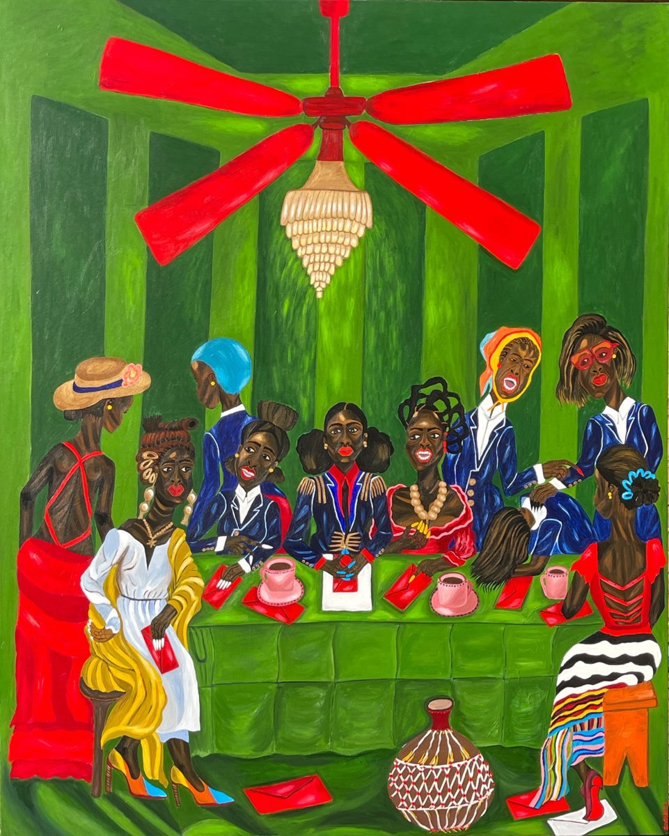 Expressive Portrait Acrylic Painting By Sophia Oshodin, 48 X 60", What Was Said, Original Artwork