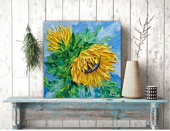 Sunflower - Impasto Yellow Flower