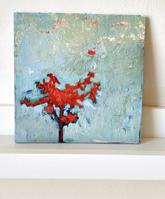 Lake with Red Tree - Miniature Landscape