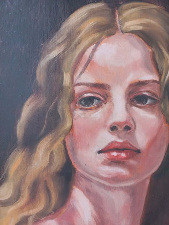 Woman oil portrait 27x38cm