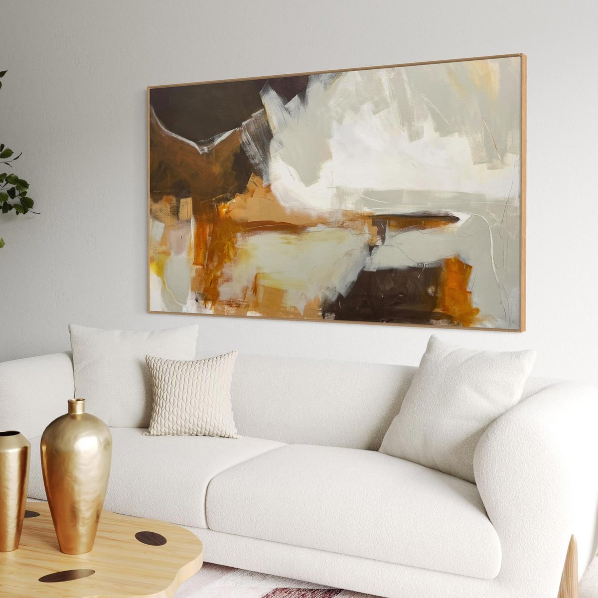 Expressive Abstract Acrylic Painting By Cheryl Harrison, 59 X 35, Untouched, Original Artwork