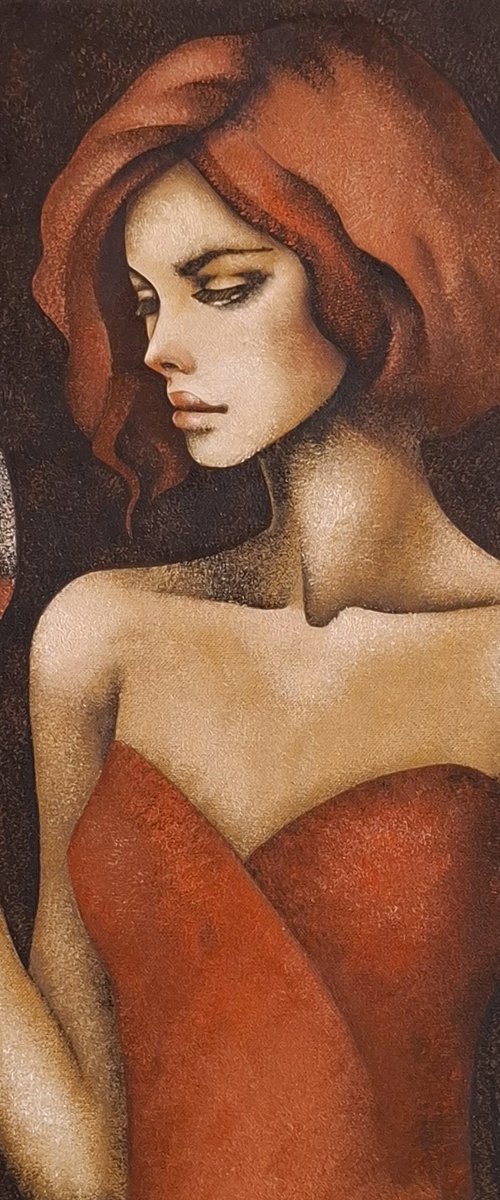 Lady with Red Wine by Eugene Ivanov
