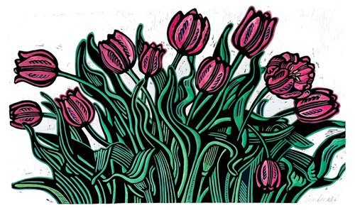 Magenta Tulips by Laurel Macdonald