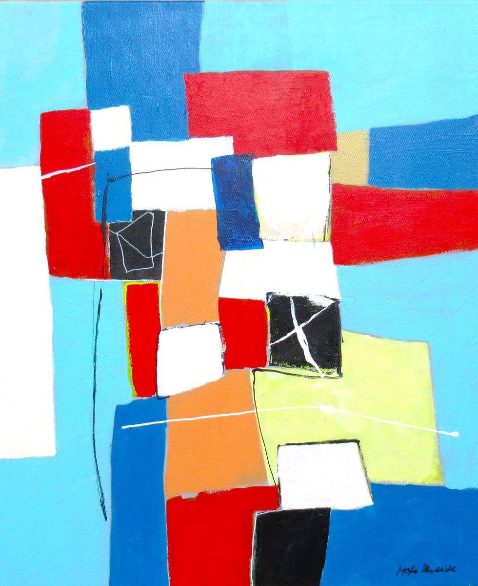 Expressive Abstract Acrylic Painting By Megha Hendrick., 20 X 24", Dialogue - 2., Original Artwork