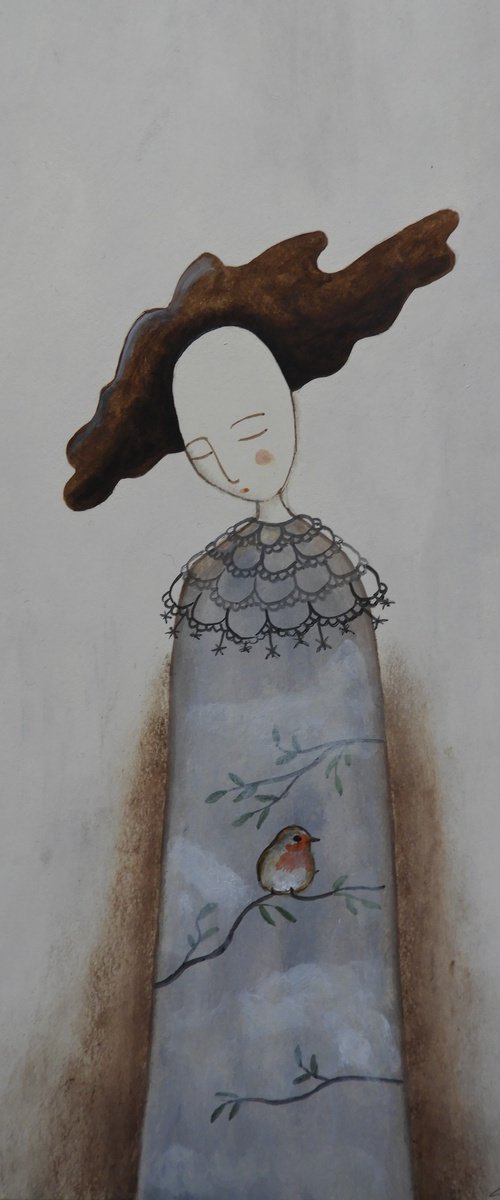 The woman and the robin by Silvia Beneforti