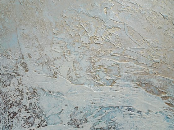 DANCING ON THE EDGE. Large Abstract Beige Textured Painting Modern Art with Heavy Texture. Abstract Landscape Contemporary Seascape Artwork for Livingroom