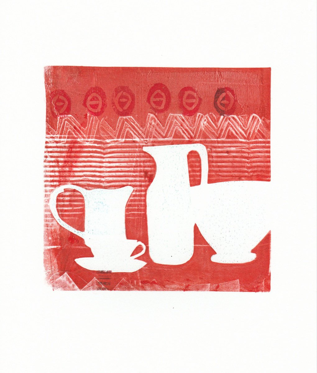 Still Life Limited Edition Print By Hilde Hoekstra, 8 X 10, Monoprint - Still Life No. 18, Original Artwork