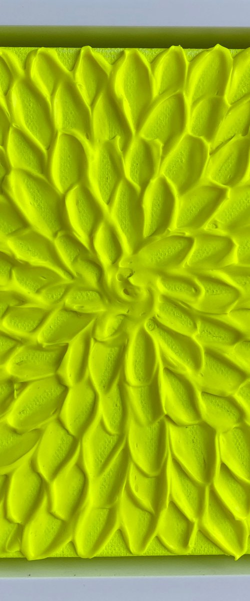 Fluoro yellow abstract mini by Guzaliya Xavier