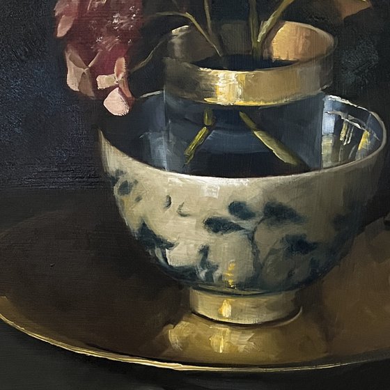 Hydrangea in a china bowl