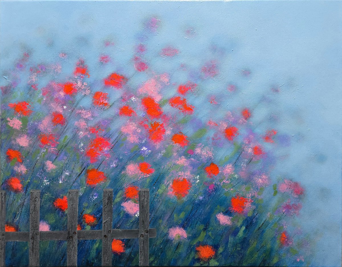 Impressionistic Botanical Oil Painting By Faith Patterson, 28 X 22, Gardens Gentle Veil, Original Artwork