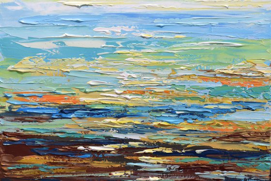 Sunrise II - Impasto Abstract Seascape Painting