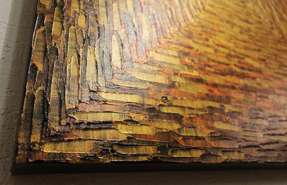 Large gold orange purple square gradient