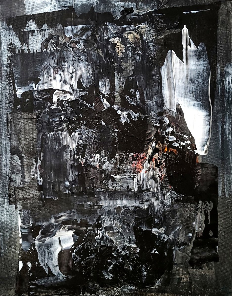 Expressive Abstract Acrylic Painting By Newel Hunter, 16 X 20", Above It All, Original Artwork