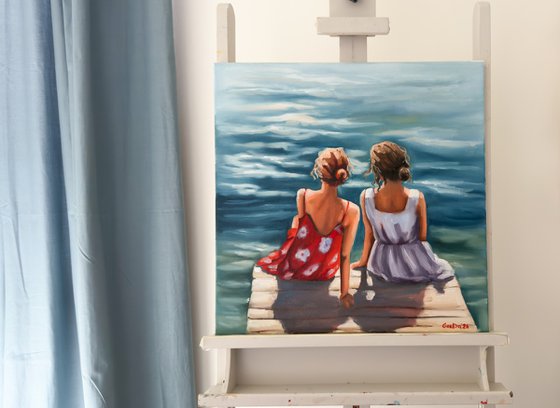 Two Women by the Ocean