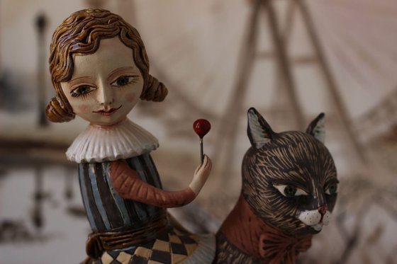 Girl on the cat. From "Le Carousel, Hommage à l'Innocence" project by Elya Yalonetski