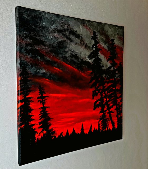 Landscape in red color 1