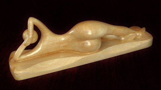 Nude Woman Wood Sculpture EXPECTATION