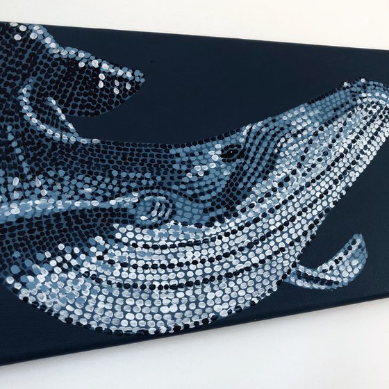 Humpback Whale - pointillism painting