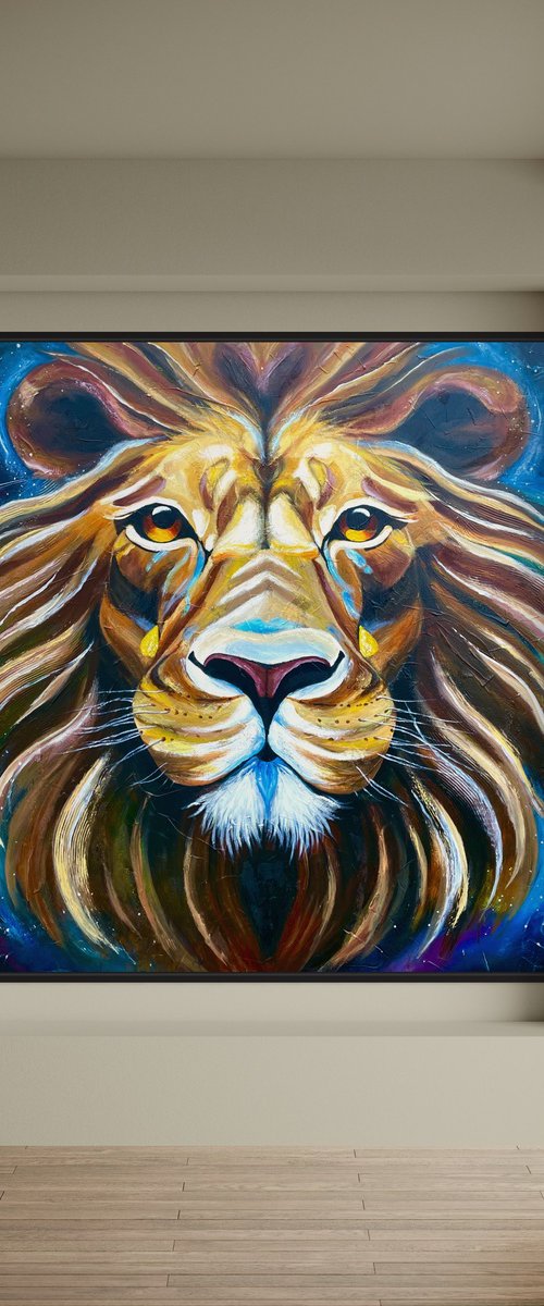 Lion XXL Abstract Modern Art by JuliaP Art