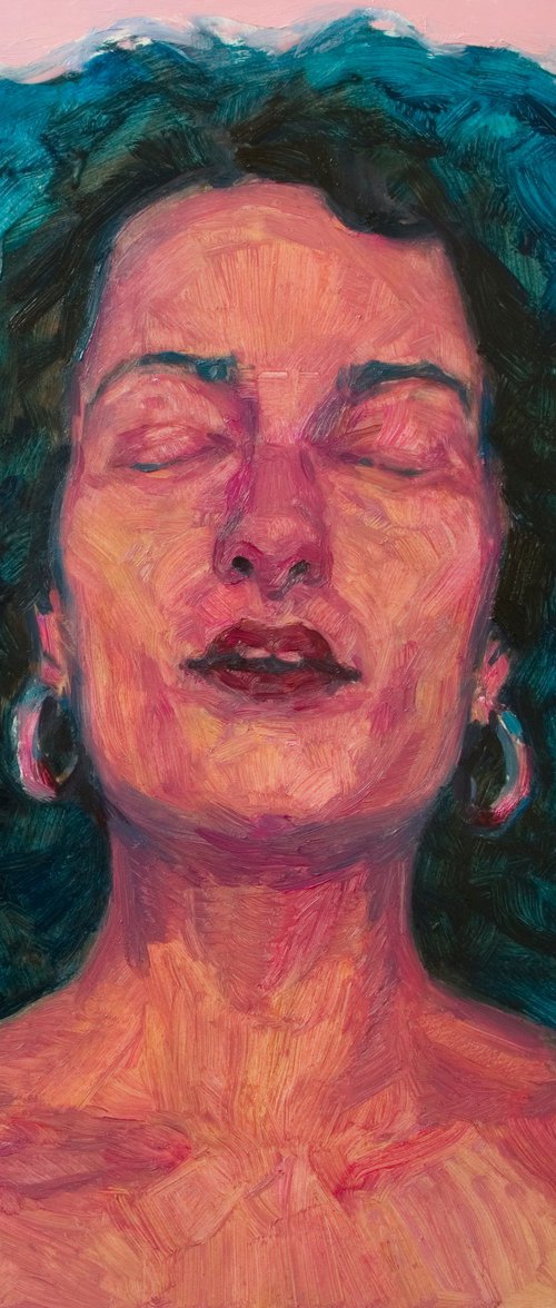 pop pink portrait of a woman by Olivier Payeur