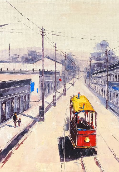 Tram in Old Yerevan by Narek Qochunc