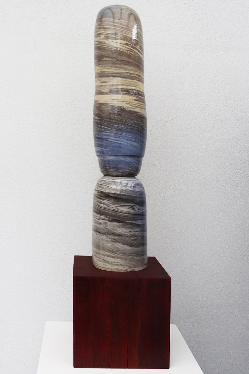 Abstract Clay Sculpture By Koen Lybaert, 7 X 32", Abstract Ceramic Sculpture, Original Artwork