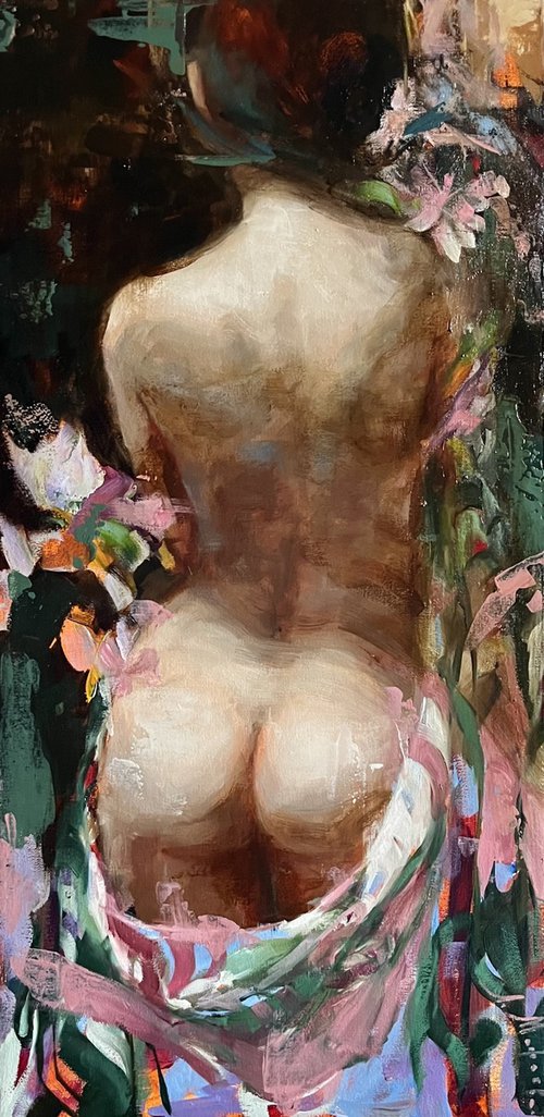 Fine Art Erotica, Fine Art Nude, Nude Woman Painting, Full Figure Nude,  Mature, Plus Size Nude, Classic Fine Art Nude, Nude Print Large 