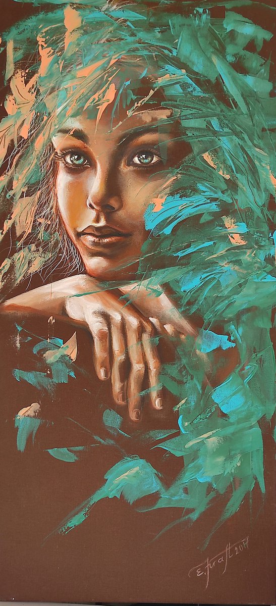 Green Eyes By Elena Kraft, 18 X 37, Artwork For Sale On Artfinder