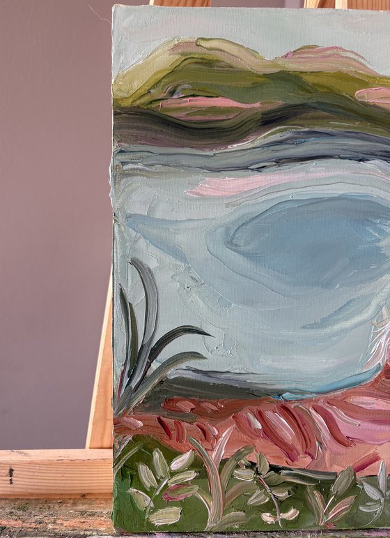 Naïve impasto Tiger jungle river