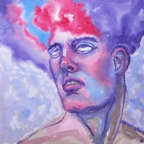 Chill Out. Watercolor portrait 2022 by Tatiana Myreeva