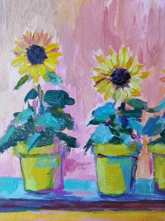 Three Sunflowers