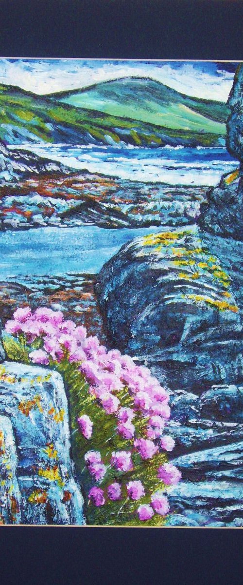 Sea Pinks at Niarbyl - Isle of Man by Max Aitken