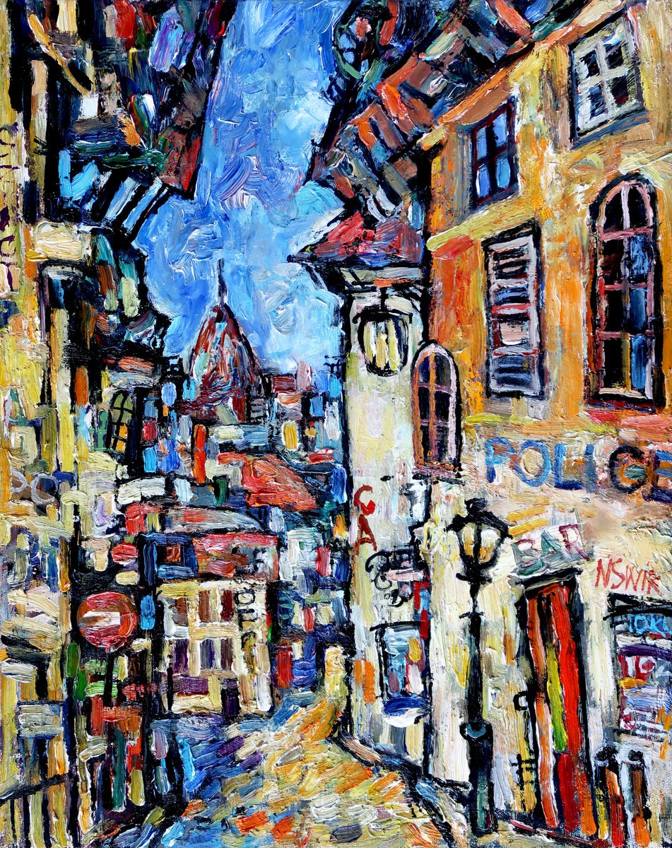 Evening somewhere in the Latin Quarter. by Nicola Ost * N.Swiristuhin