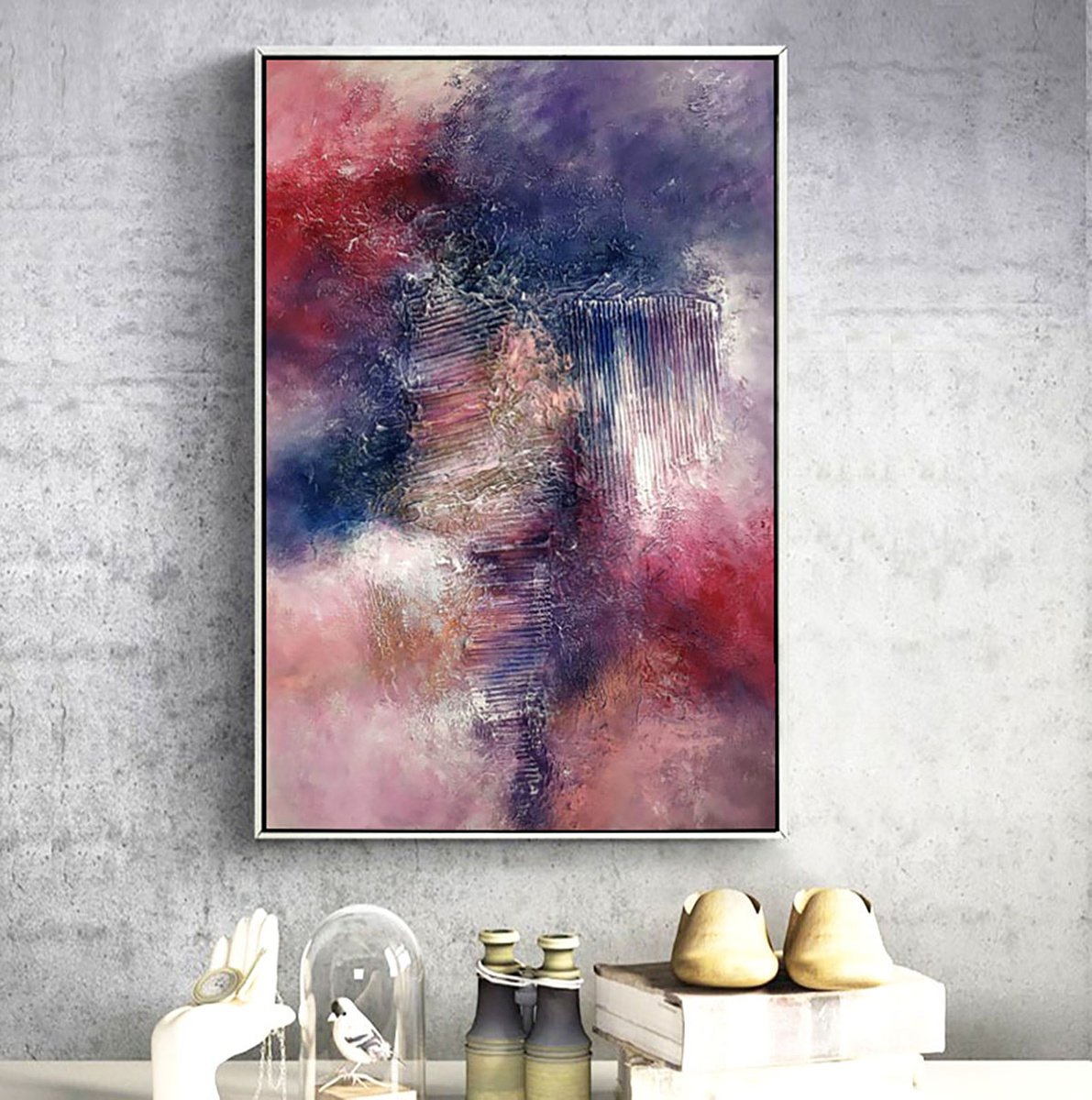 Smells like spring 70x100cm Abstract Textured Painting by Alexandra Petropoulou