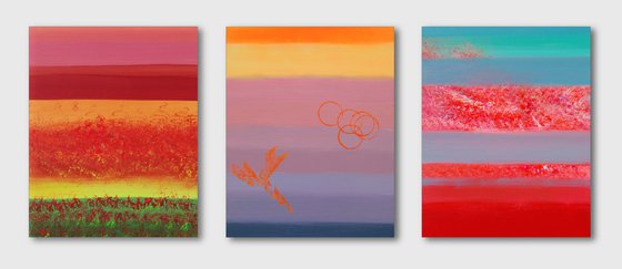 Calm, Triptych n° 3 Paintings